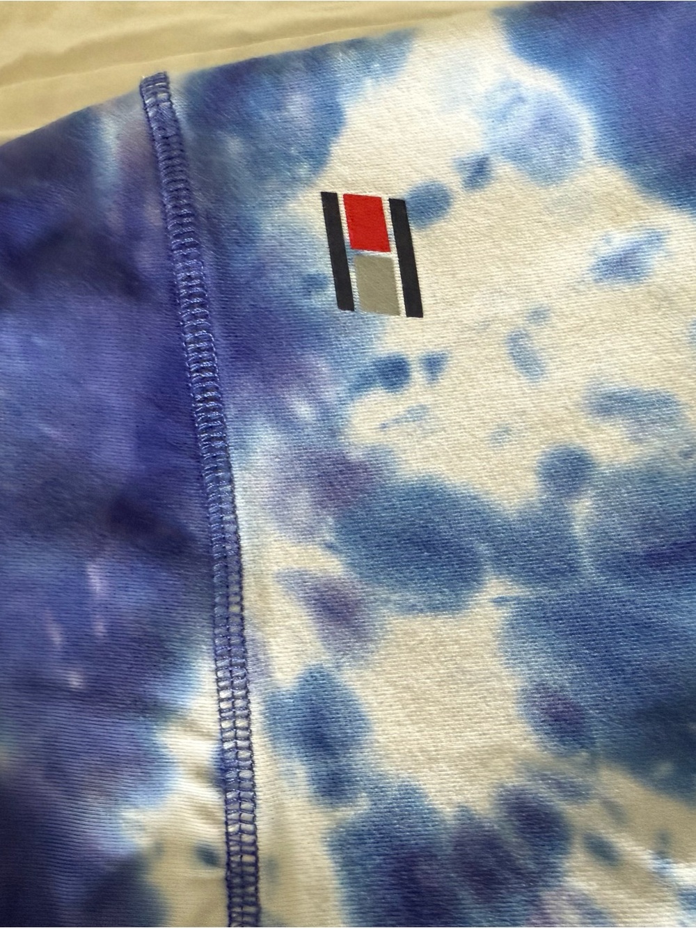 Tommy Hilfiger Sport Tie-Dye Leggings Blue White Women's L Athletic Yoga‎ Pants - Picture 5 of 6